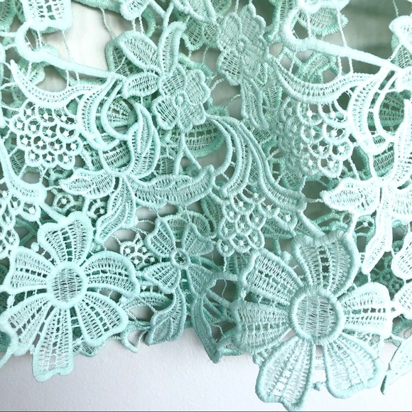 Beautiful Seafoam Green Lace Midi Skirt - Picture 2 of 16
